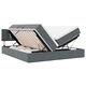 Легло с табла и място за съхранение, 100 x 200 см, Тъмно сиво
