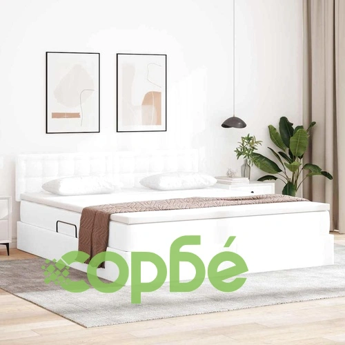 Легло с LED осветление от PVC чисто бяло 180x200 см с матрак ➤ топ цена ➤ sorbe.bg