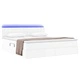 Легло с LED осветление от PVC чисто бяло 180x200 см с матрак