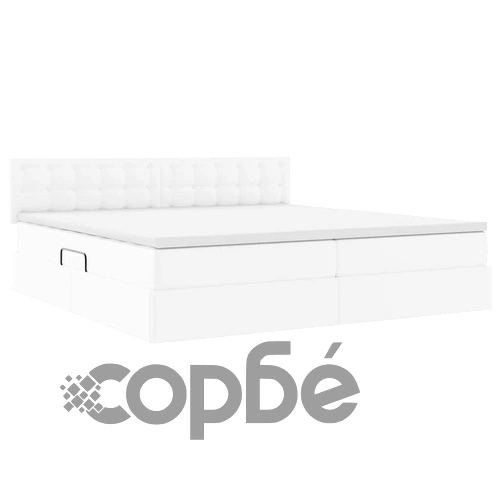 Легло с LED осветление светлосиво 200x200 см PVC с матрак ➤ топ цена ➤ sorbe.bg