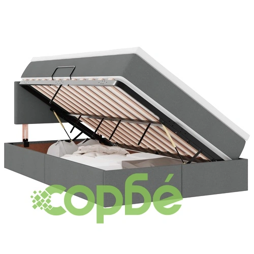 Легло с LED осветление и матрак, тъмносиво, текстил, 120 x 200 см ➤ топ цена ➤ sorbe.bg