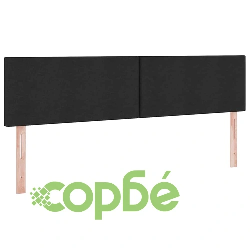 Легло с LED осветление черно 180x200 см текстил с матрак ➤ топ цена ➤ sorbe.bg