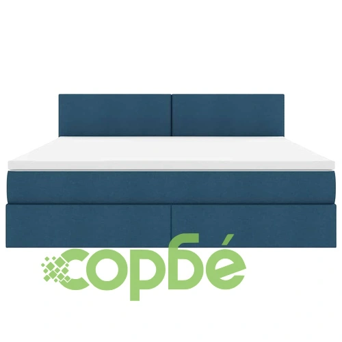 Легло с LED осветление и вградено съхранение синьо 180x200 см текстил ➤ топ цена ➤ sorbe.bg