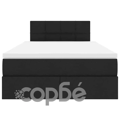 Легло с LED осветление и матрак, текстил, черно, 120 x 200 см ➤ топ цена ➤ sorbe.bg