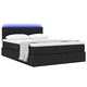 Легло с LED осветление и матрак черно текстил 140x190 см
