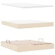 Легло с LED осветление и скрито съхранение кремаво 180x200 см текстил