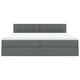 Легло с LED осветление тъмносиво 200x200 см текстил с матрак