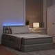 Легло с LED осветление и текстилна тапицерия, матрак включен, 120 x 200 см, светлосиво