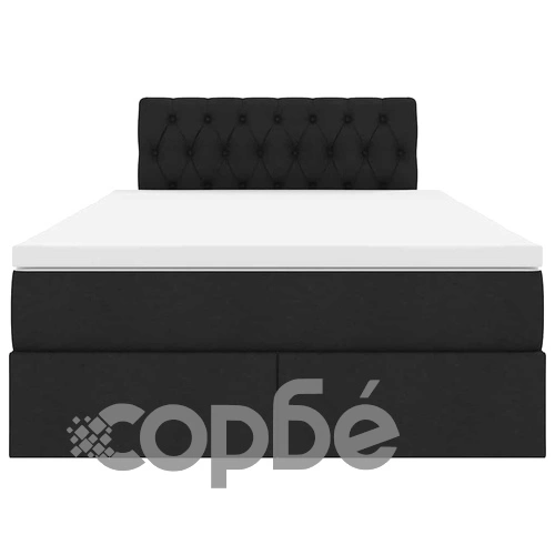 Легло с LED осветление и матрак, текстил, черно, 120 x 200 см ➤ топ цена ➤ sorbe.bg