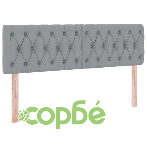 Текстилно легло с LED осветление светлосиво 140x190 см с матрак ➤ топ цена ➤ sorbe.bg
