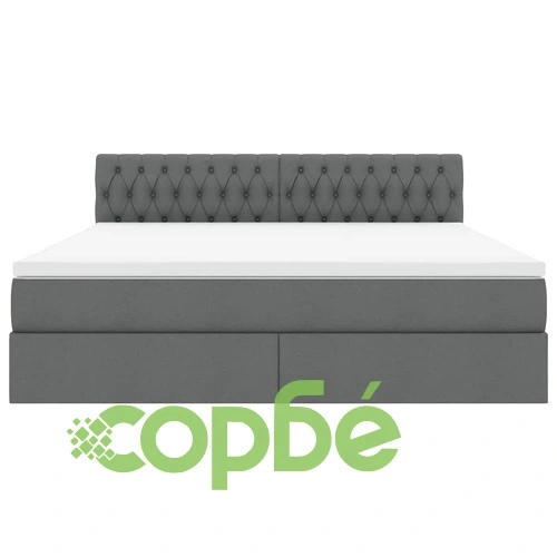 Легло с LED осветление от текстил тъмносиво 180x200 см с матрак ➤ топ цена ➤ sorbe.bg