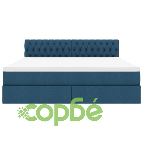 Текстилно легло с LED осветление и скрито съхранение синьо 180x200 см ➤ топ цена ➤ sorbe.bg
