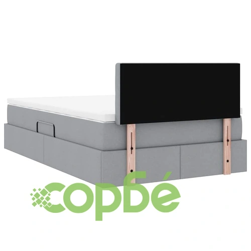 Легло с LED осветление и матрак, текстил, светлосиво, 120 x 200 см ➤ топ цена ➤ sorbe.bg