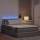 Легло с LED осветление и матрак, текстил, светлосиво, 120 x 200 см