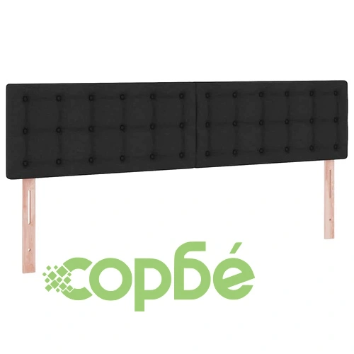 Легло с LED осветление и матрак, текстил, черно, 160 x 200 см ➤ топ цена ➤ sorbe.bg