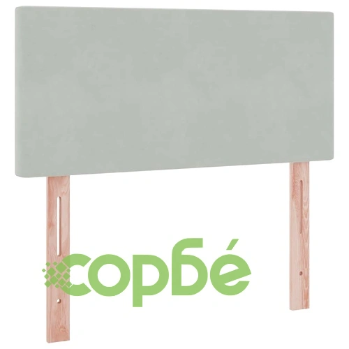 LED легло за съхранение с матрак, кадифе, 90 x 200 см, светлосиво ➤ топ цена ➤ sorbe.bg