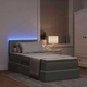 LED легло за съхранение с матрак, кадифе, 90 x 200 см, светлосиво