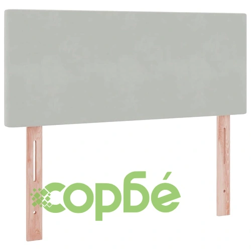 LED легло с кадифена тапицерия и матрак, 120 x 190 см, светлосиво ➤ топ цена ➤ sorbe.bg