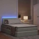 LED легло с кадифена тапицерия и матрак, 120 x 190 см, светлосиво