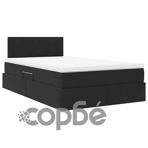 Легло с LED осветление и матрак, кадифе, черно, 120 x 200 см ➤ топ цена ➤ sorbe.bg