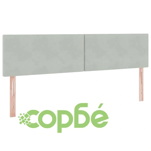LED легло с матрак и тапицерия от кадифе, светлосиво, 180 x 200 см ➤ топ цена ➤ sorbe.bg