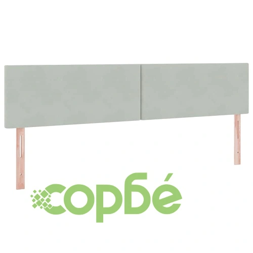 LED легло с матрак и табла от кадифе, светлосиво, 200 x 200 см ➤ топ цена ➤ sorbe.bg