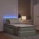 LED легло с матрак и табла, кадифе, светлосиво, 90 x 200 см