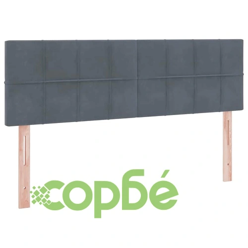 Легло с LED осветление и матрак, кадифе, тъмносиво, 140 x 200 см ➤ топ цена ➤ sorbe.bg