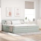 LED легло с матрак от кадифе, Светлосиво, 200 x 200 см