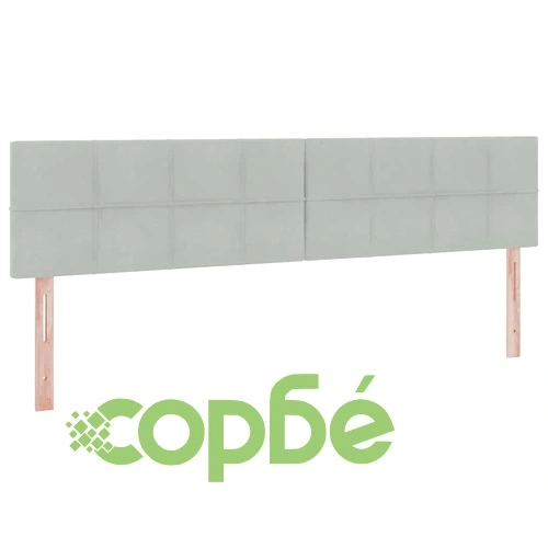 LED легло с матрак от кадифе, Светлосиво, 200 x 200 см ➤ топ цена ➤ sorbe.bg