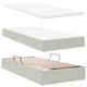 LED легло за съхранение с матрак, кадифе, 100 x 200 см, светлосиво