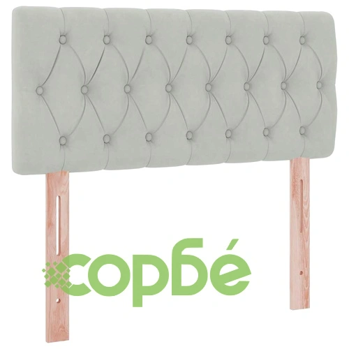 LED легло за съхранение с матрак, кадифе, 100 x 200 см, светлосиво ➤ топ цена ➤ sorbe.bg