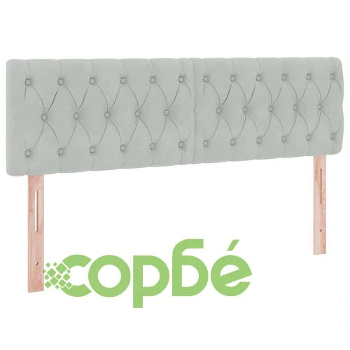 Легло с LED осветление и матрак, кадифе, светлосиво, 140 x 200 см ➤ топ цена ➤ sorbe.bg