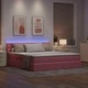 Кадифено легло с LED осветление и хранилище 180x200 см розово