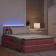 LED легло с матрак 120 x 190 см, кадифе, розово