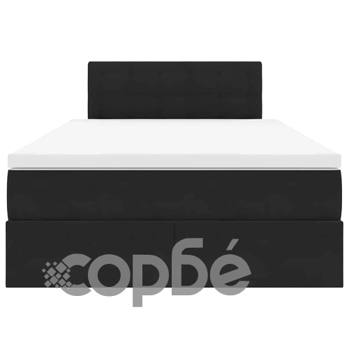 LED легло с ниша за съхранение и матрак, кадифе, 120 x 200 см, Черно ➤ топ цена ➤ sorbe.bg