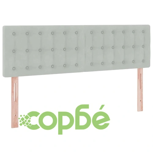 LED легло с матрак и кадифена тапицерия, 140 x 190 см, светлосиво ➤ топ цена ➤ sorbe.bg