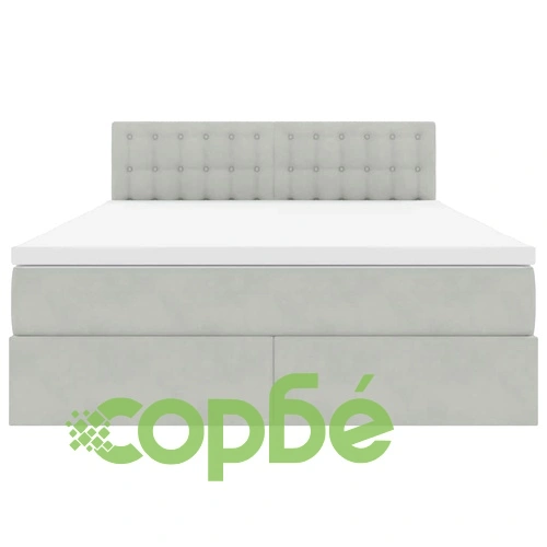 LED легло с матрак и кадифена тапицерия, 140 x 190 см, светлосиво ➤ топ цена ➤ sorbe.bg