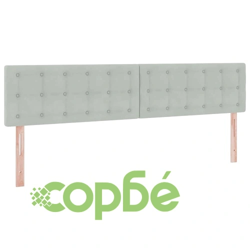 LED легло с матрак и табла от кадифе, Светлосиво, 200 x 200 см ➤ топ цена ➤ sorbe.bg