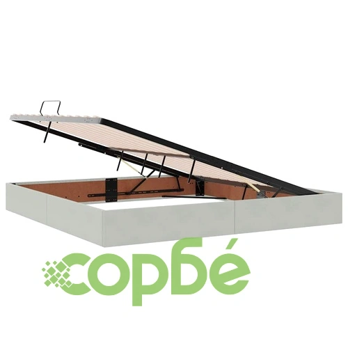 LED легло с матрак и табла от кадифе, Светлосиво, 200 x 200 см ➤ топ цена ➤ sorbe.bg