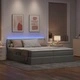 LED легло с ковчег за съхранение и матрак, полиестер, светлосиво, 200 x 200 см