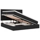 Легло с място за съхранение и матрак, изкуствена кожа, черно, 160 x 200 см
