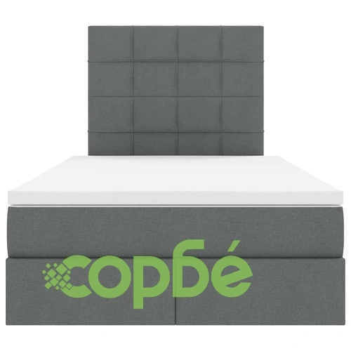 Легло с кутия за съхранение и матрак, изкуствена кожа, тъмно сиво, 120 x 200 см ➤ топ цена ➤ sorbe.bg