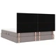 Легло с ромбовидна табла, отделение за съхранение и матрак, Таупе, изкуствена кожа, 200 x 200 см