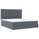 Легло с място за съхранение и RGB LED осветление от кадифе 180x200 см, тъмносиво