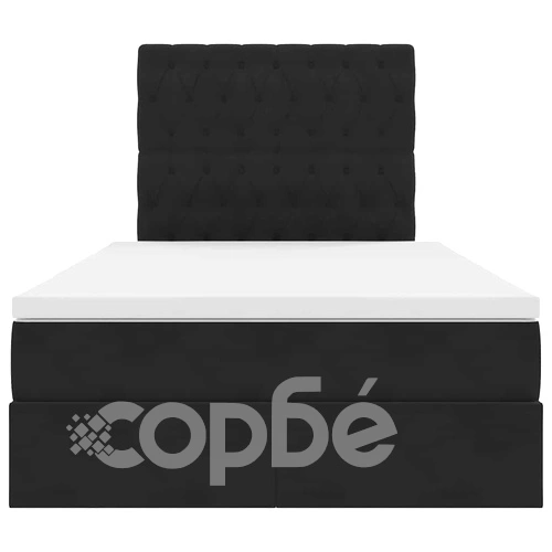 Легло с място за съхранение, LED осветление и матрак, Кадифе, 120 x 200 см, Черно ➤ топ цена ➤ sorbe.bg