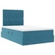 Легло с ЛЕД осветление и място за съхранение, кадифе, тъмносиньо, 120 x 200 см
