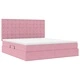 Легло с ракла за съхранение и матрак, Кадифе, Розово, 160 x 200 см