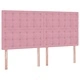 Легло с матрак и место за съхранение, Кадифе, Розово, 180 x 200 см