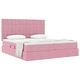 Легло с ракла за съхранение и матрак, Розово, 200 x 200 см, Кадифе